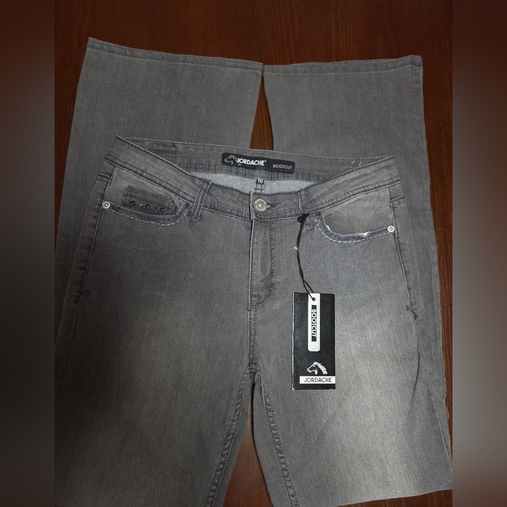 Jordache Gray Midrise Boot Cut Jeans Size 10